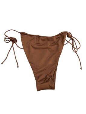 Riot Swim Bixi Bikini Bottom NWT Chocolate Brown Tie Side Minimal